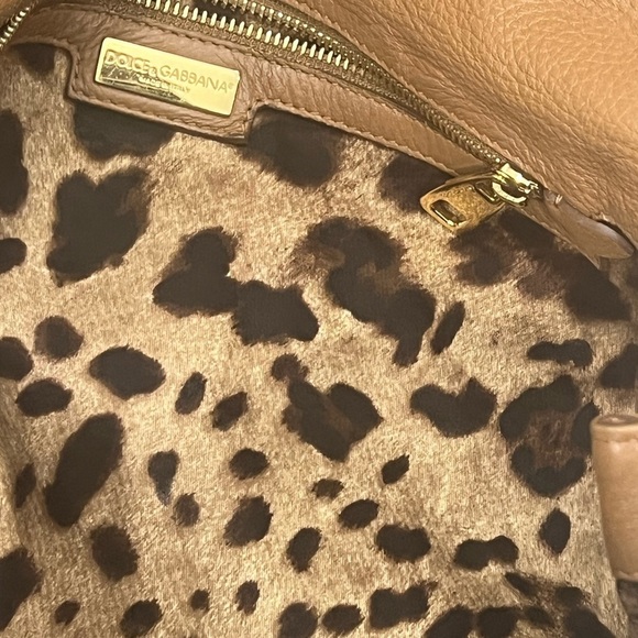 Dolce & Gabbana Miss Sicily Camel Brown Deerskin Leather Purse - Picture 12 of 15